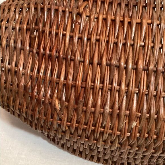 Bread Basket Vintage Brown Wicker Duck Centerpiece Farmhouse Decor Cottagecore - Picture 10 of 12